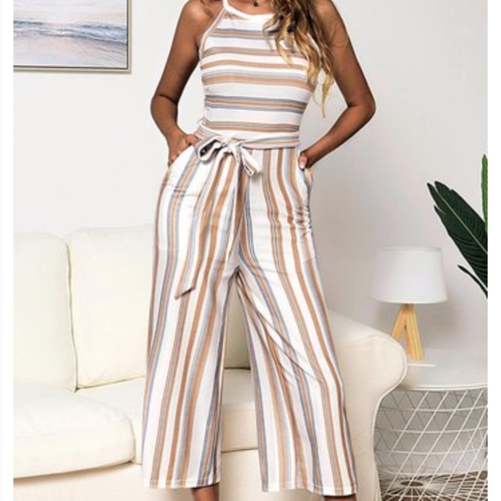 Striped romper brand new